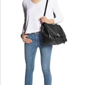 PROENZA SCHOULER Black Leather Courier Shoulder